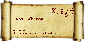 Kandl Ákos névjegykártya
